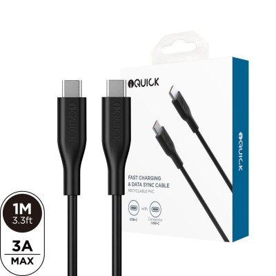 iQuick PVC USB-C to USB-C Fast Charging Cable 1M  Compatible for iPhone Series