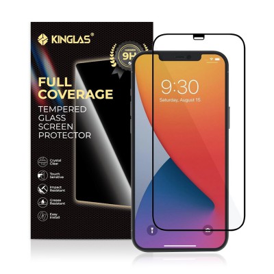 Kinglas Full Screen Black Edge Tempered Glass Screen Protector For iPhone 12 / 12 Pro