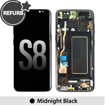 Samsung Galaxy S8 OLED Screen Replacement Digitizer with Frame G950F (Refurbished)-Midnight Black
