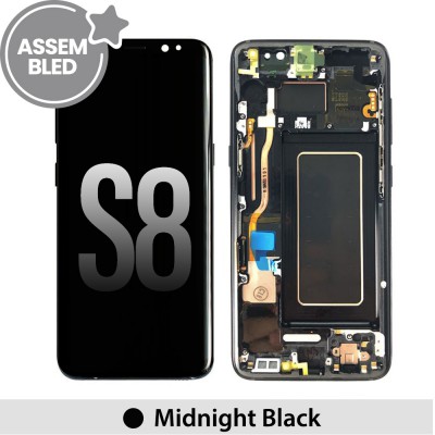 ASSEMBLED OLED Screen Replacement with Frame for Samsung Galaxy S8 G950F - Midnight Black