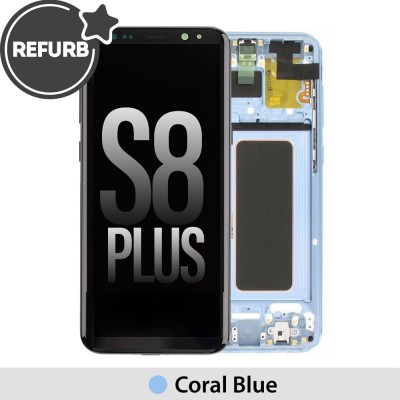 Samsung Galaxy S8 Plus OLED Screen Replacement Digitizer with Frame G955F (Refurbished)-Coral Blue