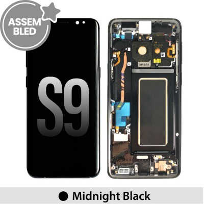 ASSEMBLED OLED Screen Replacement with Frame for Samsung Galaxy S9 G960F (Refurbished)-Midnight Black
