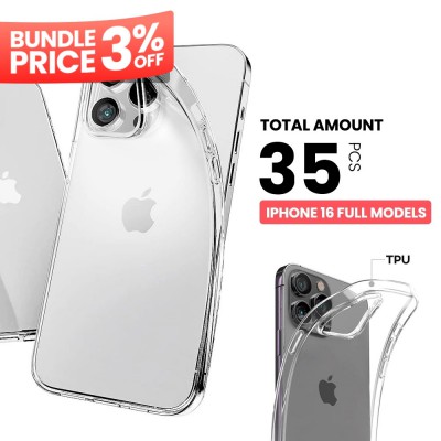 BUNDLE-Mclear Mercury Transparent Pearl Jelly Case for iPhone 16 Series (Bundle Total 35PCS) 