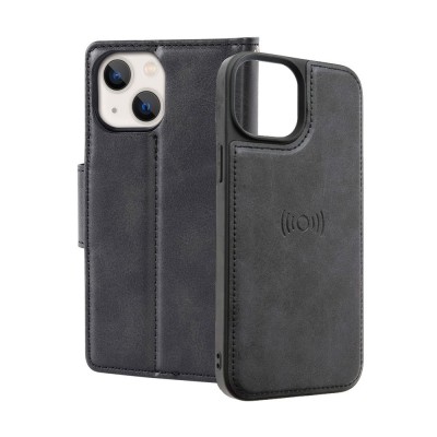 Hanman 2 in 1 Detachable Magnetic Flip Leather Wallet Cover Case for iPhone 15 Plus