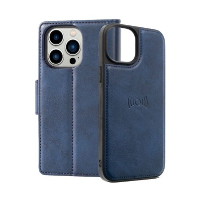 Hanman 2 in 1 Detachable Magnetic Flip Leather Wallet Cover Case for iPhone 13 Pro
