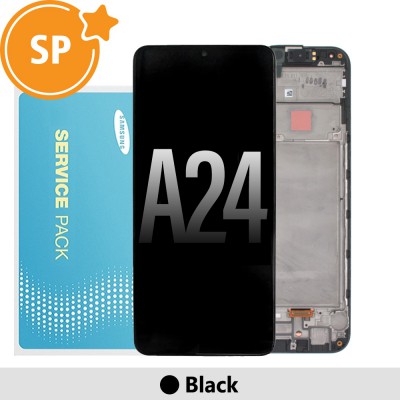 Samsung Galaxy A24 A245F OLED Screen Replacement with Frame Digitizer GH82-31240A/GH82-31241A (Service Pack)-Black