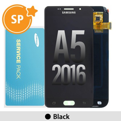 Samsung Galaxy A5 (2016) A510F OLED Screen Replacement Digitizer GH97-18250B (Service Pack)-Black