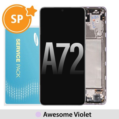 Samsung Galaxy A72 A725 / A726 OLED Screen Replacement with Frame Digitizer GH82-25541C/25542C (Service Pack)-Awesome Violet