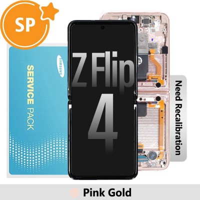 Samsung Galaxy Z Flip4 F721B Screen Replacement with Frame Digitizer GH82-29440C / GH82-30238C (Service Pack)-Pink Gold (Blackout issue fix: https://youtu.be/CEnwc6FKJLk)