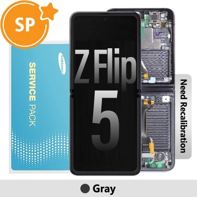 Samsung Galaxy Z Flip5 F731B Screen with Frame Digitizer GH82-31827E (Service Pack)-Gray (Blackout issue fix: https://youtu.be/CEnwc6FKJLk)