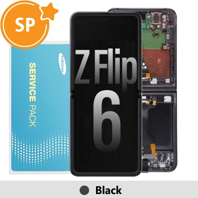 Samsung Galaxy Z Flip6 F741B Screen with Frame Digitizer GH82-35014E (Service Pack)-Black (Blackout issue fix: https://youtu.be/CEnwc6FKJLk)