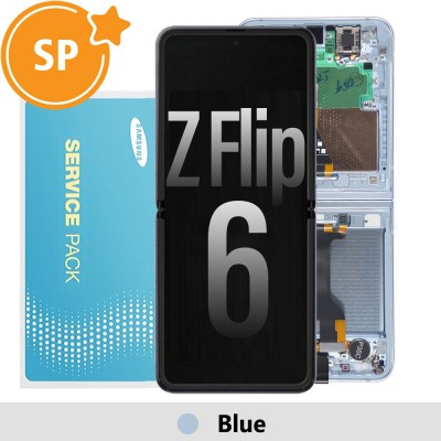 Samsung Galaxy Z Flip6 F741B Screen with Frame Digitizer GH82-35014C (Service Pack)-Blue (Blackout issue fix: https://youtu.be/CEnwc6FKJLk)
