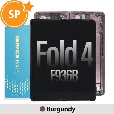 Samsung Galaxy Z Fold4 F936B LCD Screen Replacement with Frame Digitizer GH82-29461D (Service Pack)-Burgundy (Blackout issue fix: https://youtu.be/CEnwc6FKJLk)