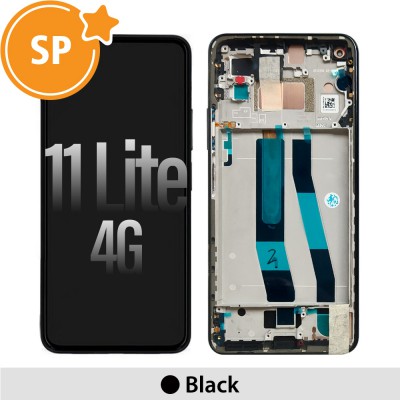 OLED Assembly Replacement with Frame for Xiaomi Mi 11 Lite 4G 56000B0K9A00 (Service Pack)-Black
