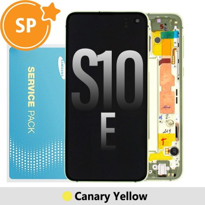 Samsung Galaxy S10E G970F OLED Screen Replacement with Frame Digitizer GH82-18852G (Service Pack)-Canary Yellow