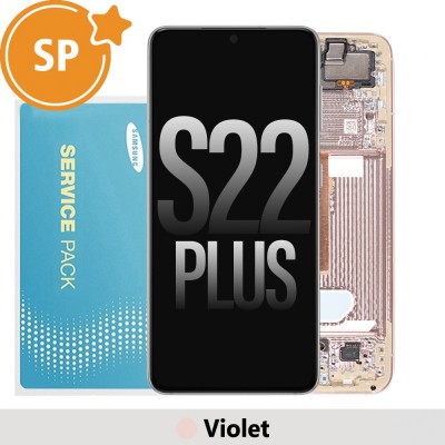 Samsung Galaxy S22 Plus 5G S906B OLED Screen Replacement with Frame GH82-27500F/27501F (Service Pack)-Violet