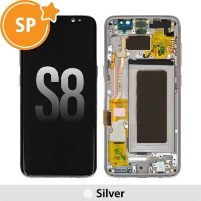 Samsung Galaxy S8 OLED Screen Replacement with Frame Digitizer GH97-20629B (Service Pack)-Silver