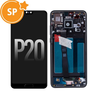 LCD Screen Digitizer Replacement with Frame for Huawei P20 (Service Pack)-Black