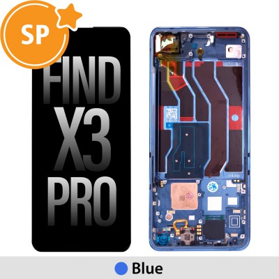 OLED Screen Replacement with Frame for OPPO Find X3 Pro 4906613 (Service Pack)-Blue