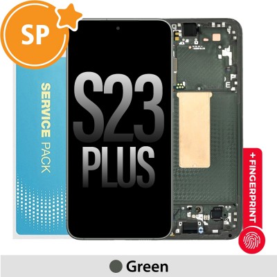 Samsung Galaxy S23 Plus S916B OLED Screen Replacement Digitizer with Frame GH82-30476C/30477C (Service Pack)-Green