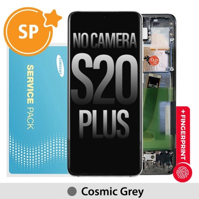 Samsung Galaxy S20 Plus 5G G986 OLED Screen Replacement with Frame GH82-22134E / GH82-31441E / GH82-31442E (Service Pack)-Cosmic Grey