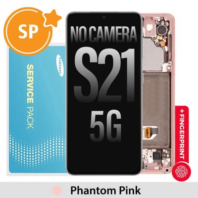 Samsung Galaxy S21 5G G991 OLED Screen Replacement with Frame GH82-27255D/27256D (Service Pack)-Phantom Pink