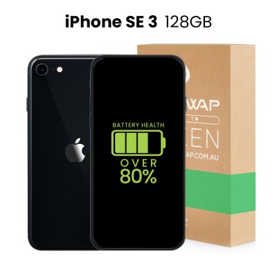 Apple Used Fully Functional iPhone SE 3 128GB Over 80% Battery Health - Grade B+ (Excellent)