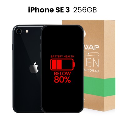Apple Used Fully Functional iPhone SE 3 256GB Below 80% Battery Health- Grade B+ (Excellent)