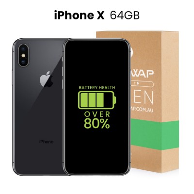 Apple Used Fully Functional iPhone X 64GB Over 80% Battery Health - Grade A (As New)