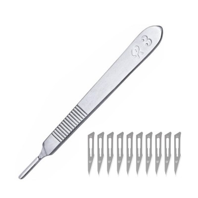 Stainless Steel Surgery Handle +10PCS No.11 Blades