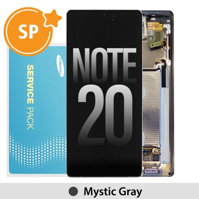 Samsung Galaxy Note 20 N980F OLED Screen Replacement with Frame Digitizer GH82-23495A/23733A (Service Pack)-Mystic Gray