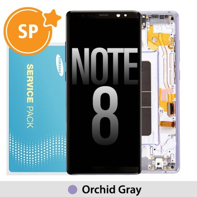 Samsung Galaxy Note 8 N950F OLED Screen Replacement with Frame Digitizer GH97-21065C/21066C (Service Pack)-Orchid Gray