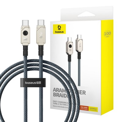 Baseus Unbreakable Series Fast Charging Data Cable Type-C to Type-C 100W 1m Compatible for iPhone 15 16 Series