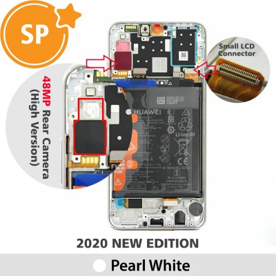 Huawei P30 Lite New Edition 2020 LCD Screen Digitizer 02353FQB (Service Pack)-Pearl White-This is 2020 new edition, not 2019 edition, please read carefully before purchase