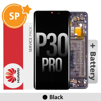 Huawei P30 Pro OLED Screen Digitizer with Battery 02352PBT (Service Pack)-Black