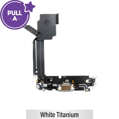 Charging Port for iPhone 15 Pro Max (PULL-A)-White Titanium