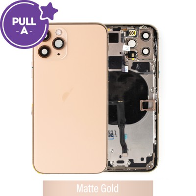 Rear Housing with Small Parts for iPhone 11 Pro (PULL-A)-Matte Gold