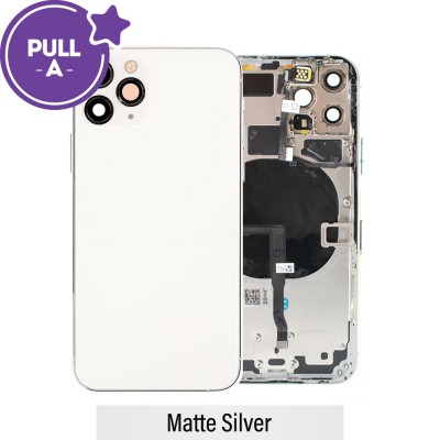 Rear Housing with Small Parts for iPhone 11 Pro (PULL-A)-Matte Silver