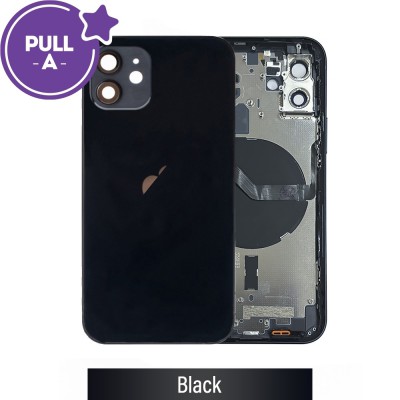 Rear Housing with Small Parts for iPhone 12 (PULL-A)-Black