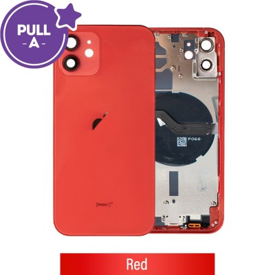 Rear Housing with Small Parts for iPhone 12 (PULL-A)-Red
