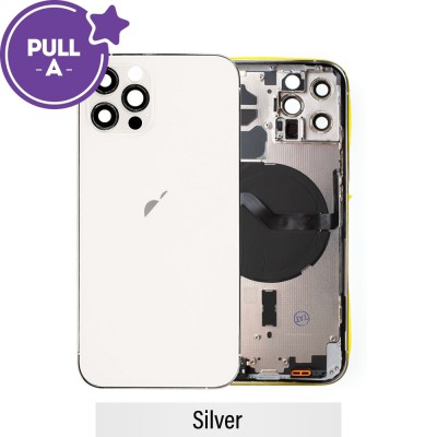 Rear Housing with Small Parts for iPhone 12 Pro (PULL-A)-Silver