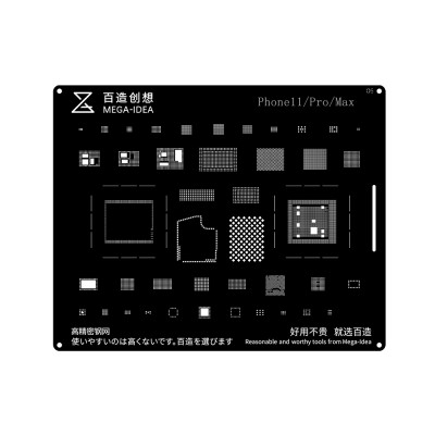 Qianli Mega-IDEA 2D Black Stencils (IC & CPU) Compatible for iPhone 11 / 11 Pro / 11 Pro Max