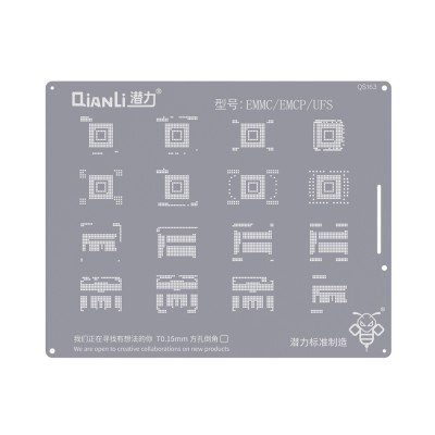 QianLi Bumblebee BGA Reballing Stencil (QS163) for EMMC / EMCP / UFS