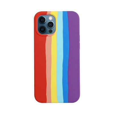 Rainbow Liquid Silicone Case Cover for iPhone 14 Pro