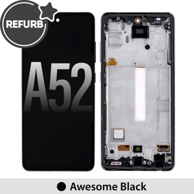 REFURB OLED Screen Replacement Digitizer with Frame for Samsung Galaxy A52 A525 / A52 5G A526 -Black