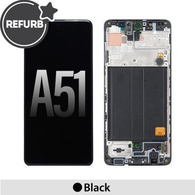 REFURB OLED Screen Replacement Digitizer with Frame for Samsung Galaxy A51 A515F -Black