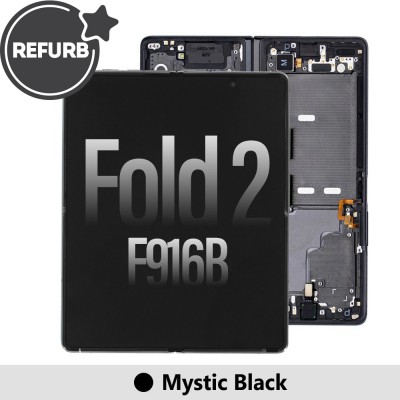 REFURB OLED Screen Replacement with Frame for Samsung Galaxy Z Fold2 5G F916B-Mystic Black