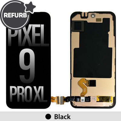 REFURB OLED Screen Digitizer with Bezel Frame and Fingerprint for Google Pixel 9 Pro XL-Black