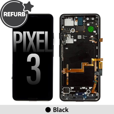 REFURB OLED Screen Digitizer Replacement with Frame for Google Pixel 3-Black