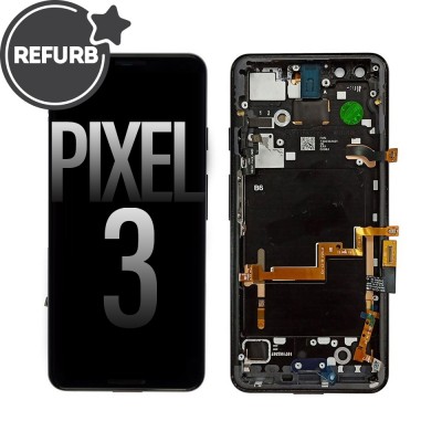 REFURB OLED Screen Digitizer Replacement with Frame for Google Pixel 3-Black